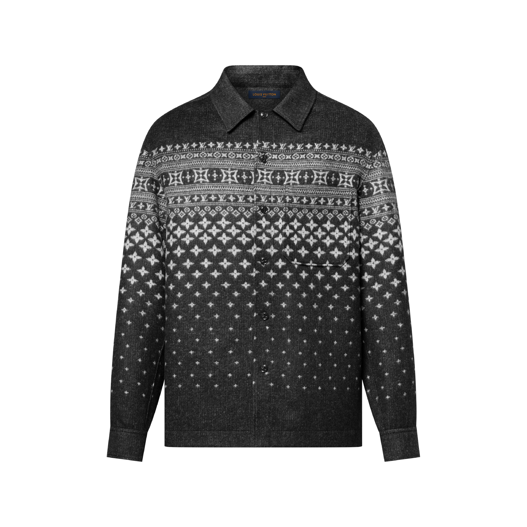 Camisa Oversized Dupla Face em Jacquard de Mescla de Seda
